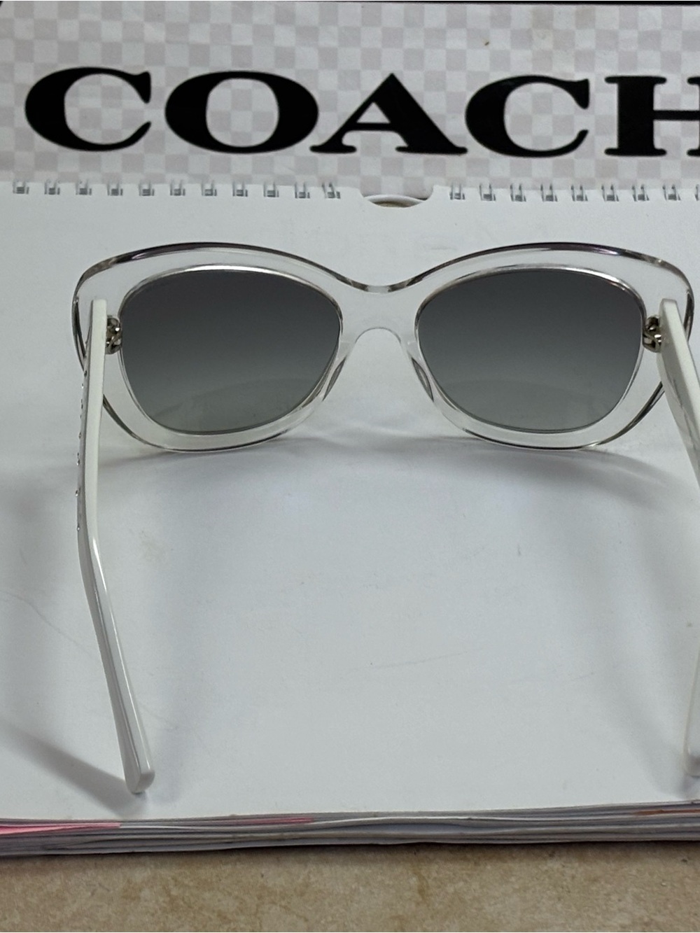 New Coach HC8143B (L120) 531611 Crystal/White Sunglasses - Picture 5 of 10